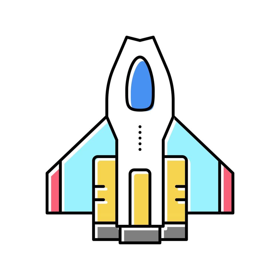 fantástico avión friki color icono vector ilustración
