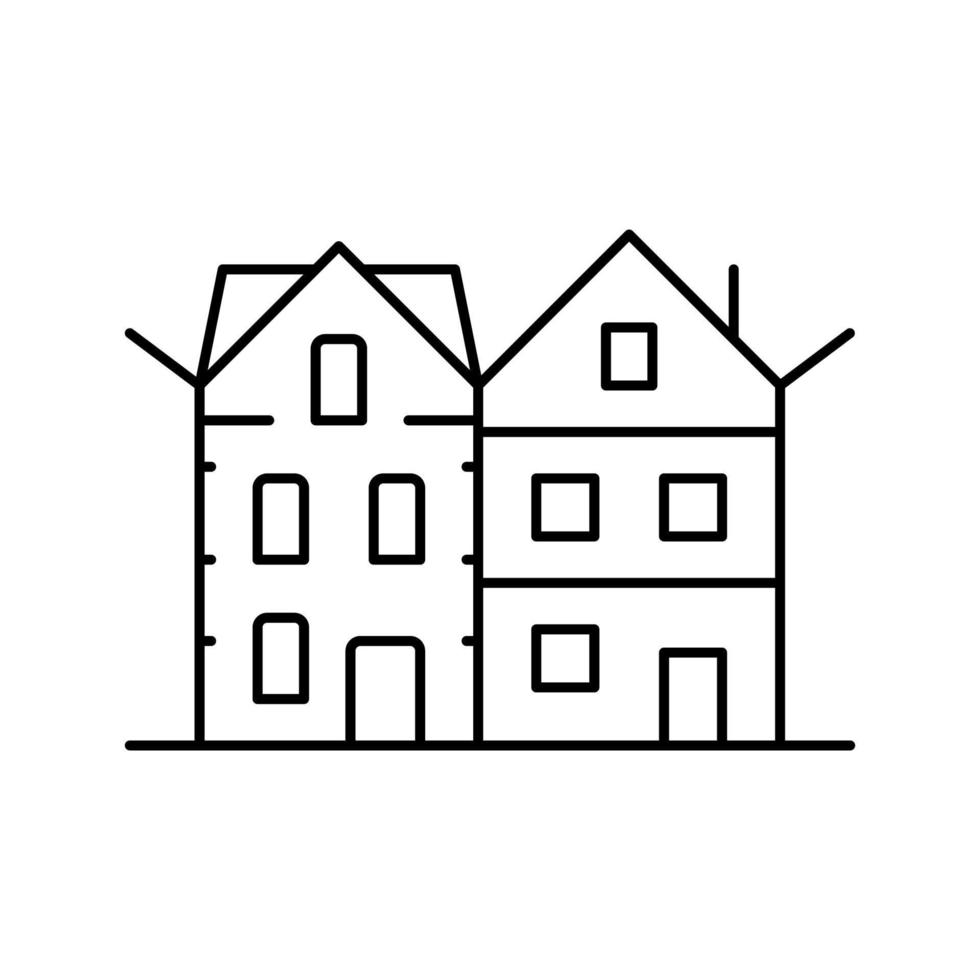 townhome house line icon vector illustration