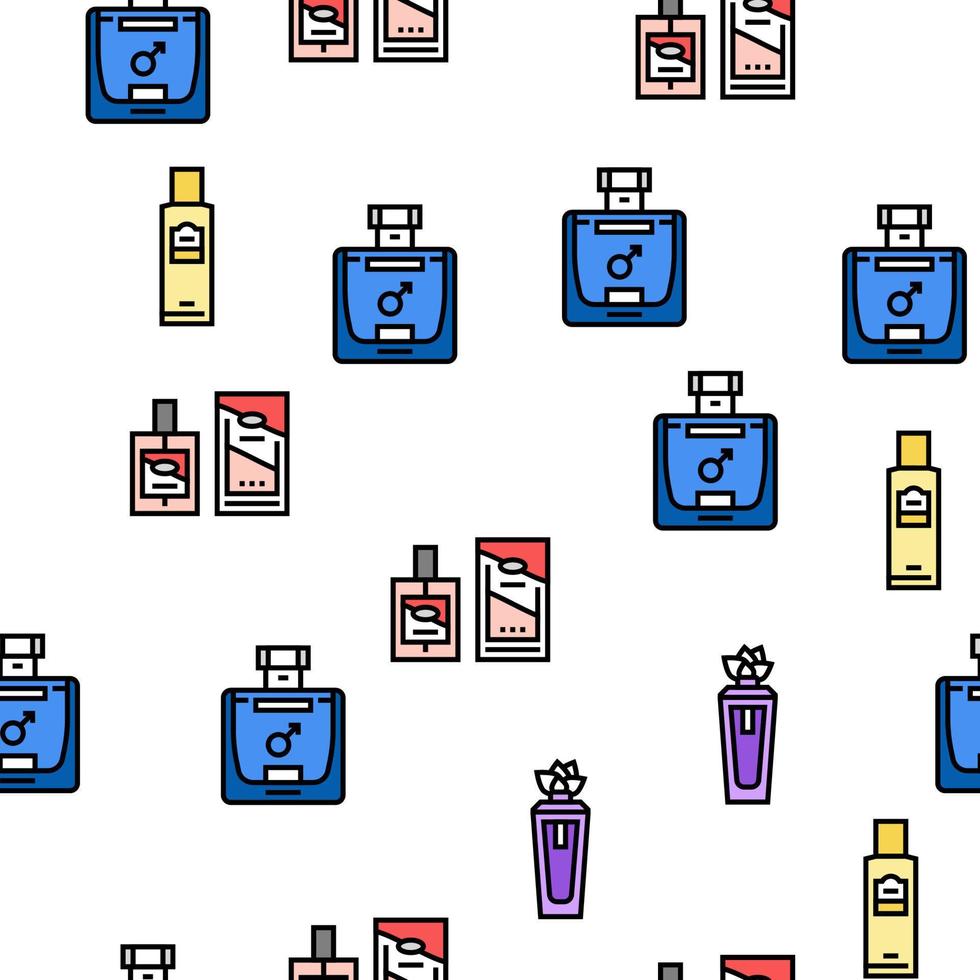 fragrance bottle perfume cosmetic vector seamless pattern