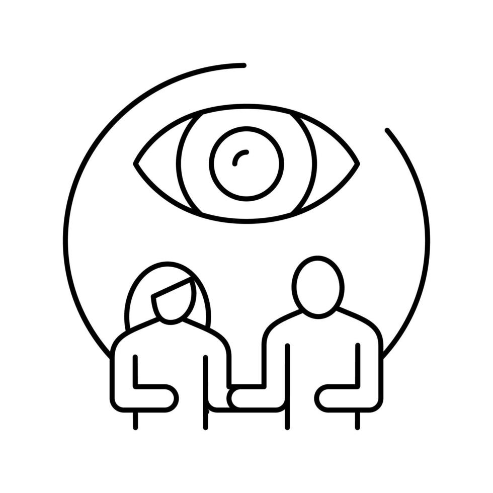 conjugal supervision line icon vector illustration
