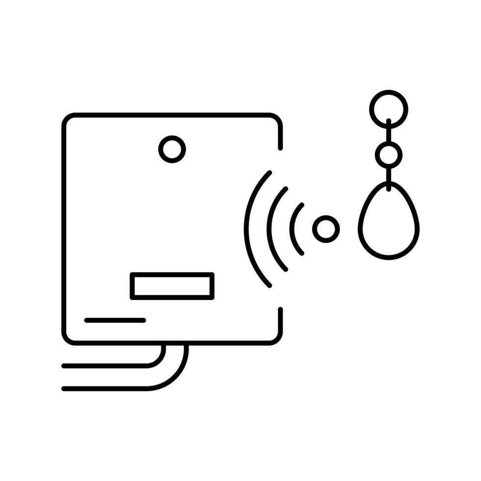 mini baratija con ilustración de vector de icono de línea de chip rfid