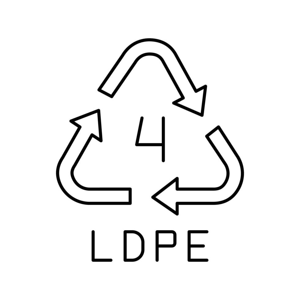 ldpe plastic product sign line icon vector illustration