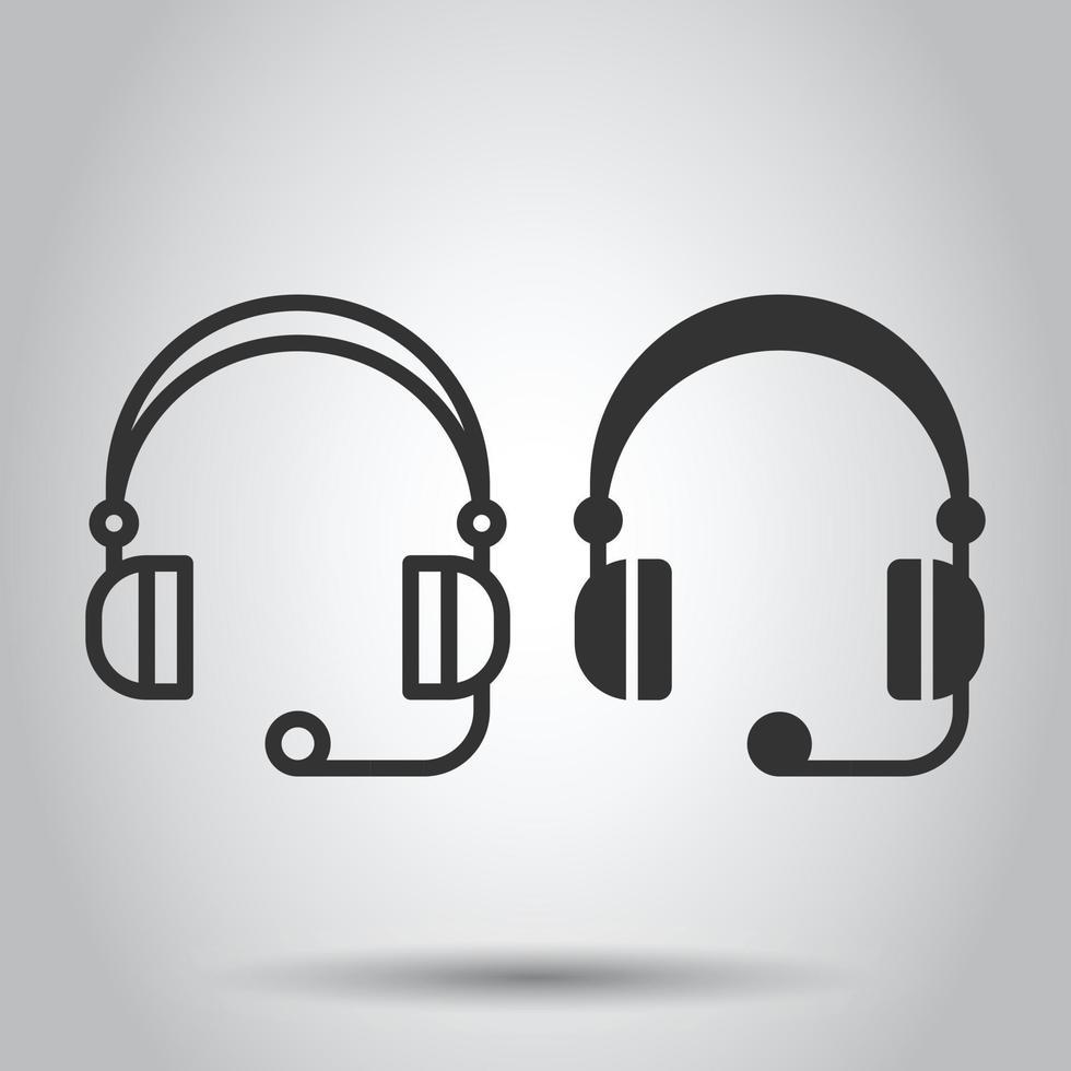 Helpdesk icon in flat style. Headphone vector illustration on white isolated background. Chat operator business concept.