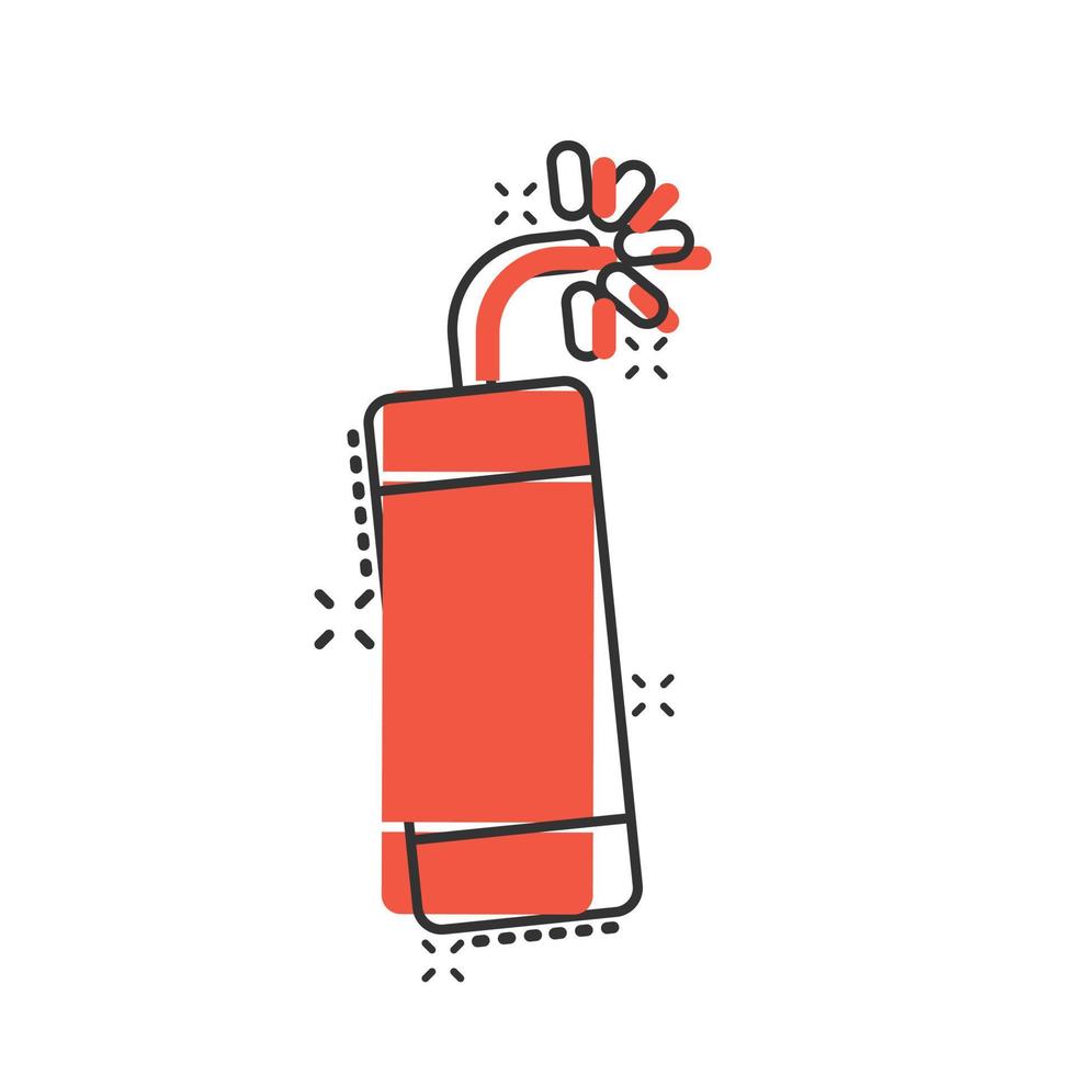 Bomb icon in comic style. Dynamite cartoon vector illustration on white isolated background. C4 tnt splash effect business concept.