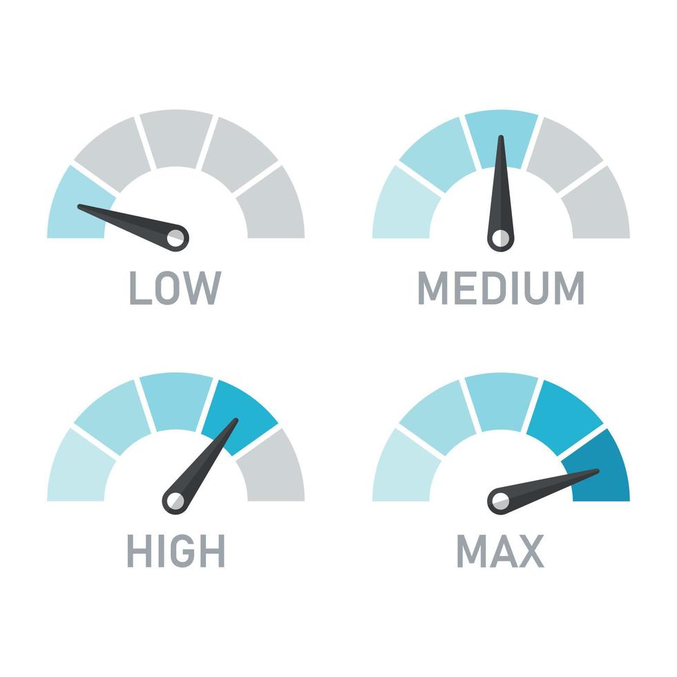 Energy meter icon in flat style. Gauge level vector illustration on isolated background. Speedometer sign business concept.