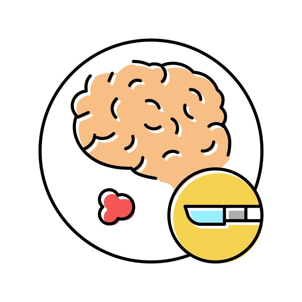 surgical operation brain stroke treatment color icon vector illustration
