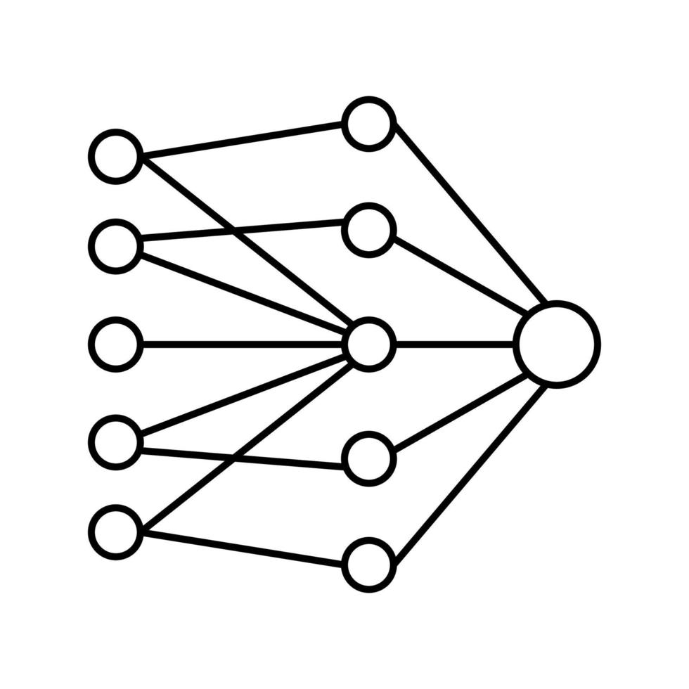 single layer neural network line icon vector illustration
