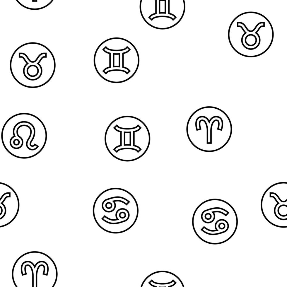 Zodiac Astrological Sign Animal vector seamless pattern