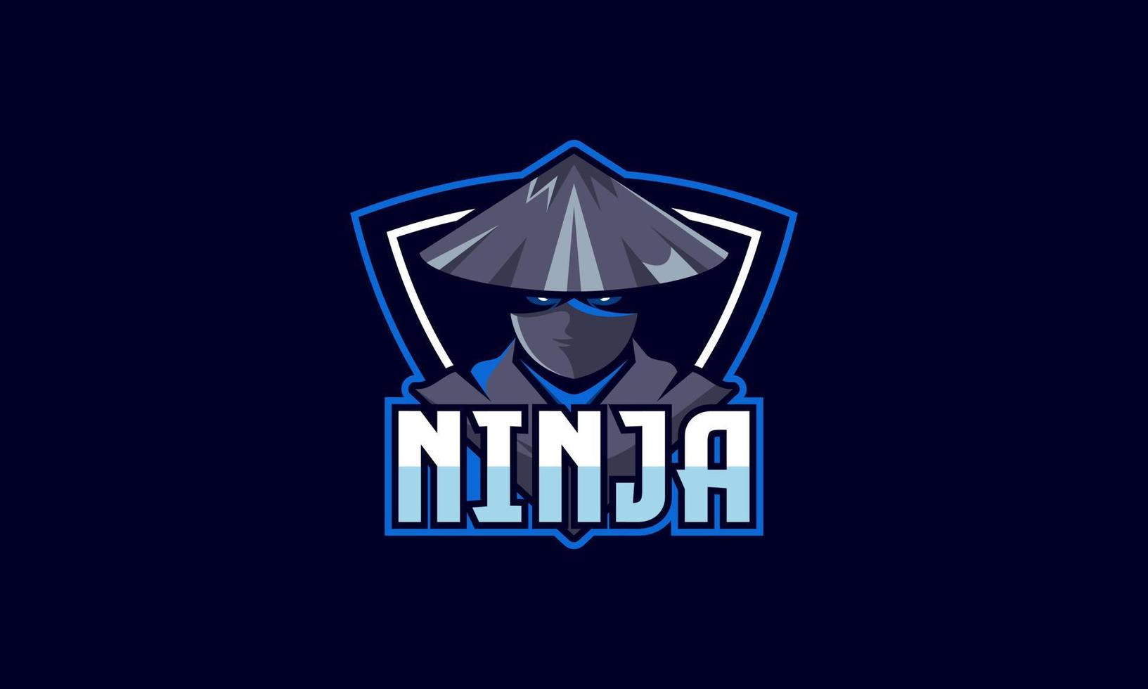 personaje de la mascota del logotipo ninja vector