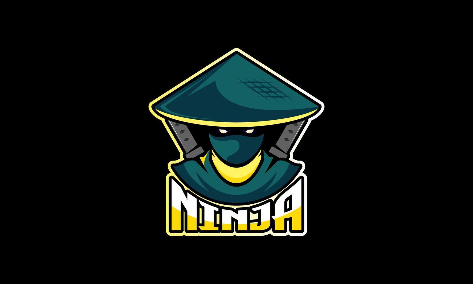 personaje de la mascota del logotipo ninja vector