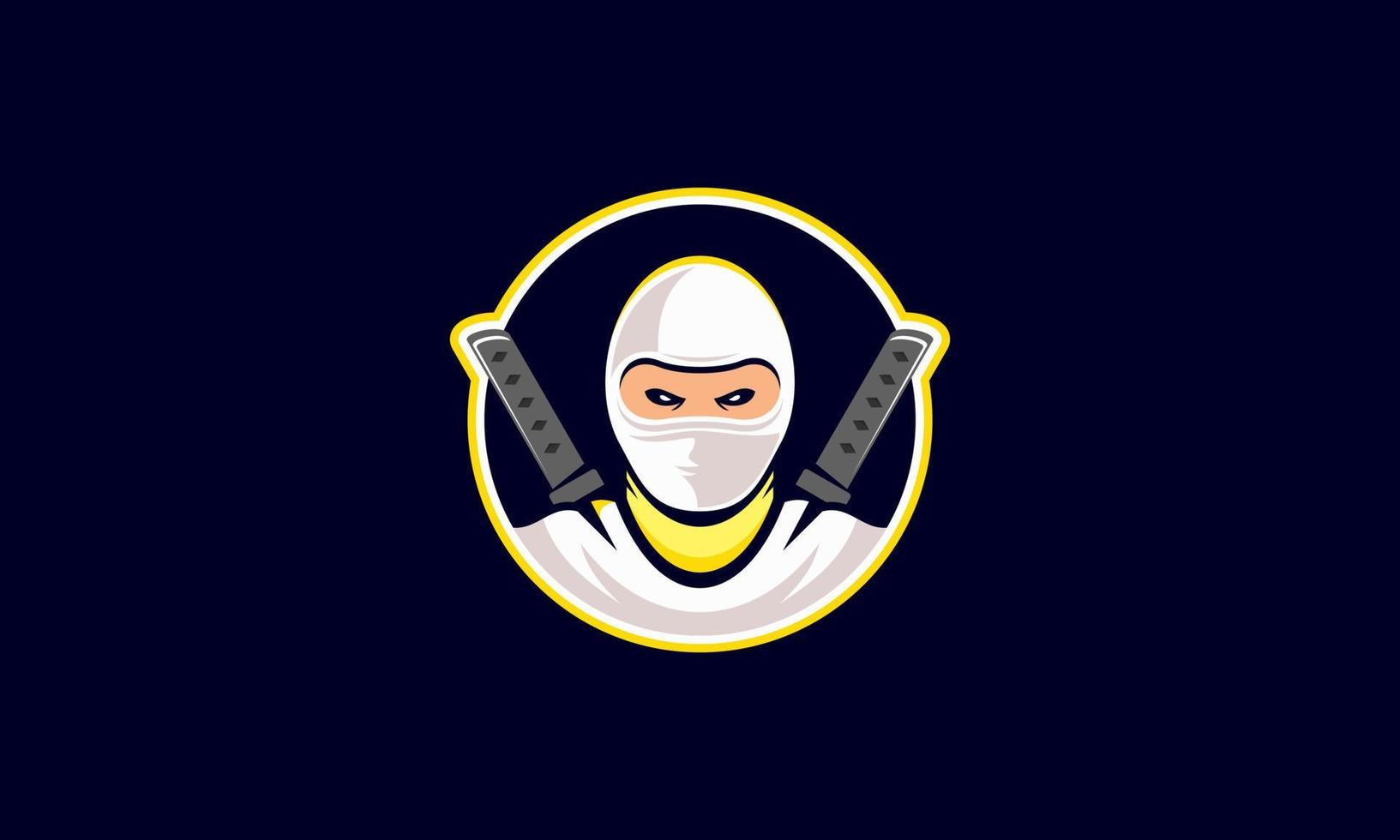 personaje de la mascota del logotipo ninja vector