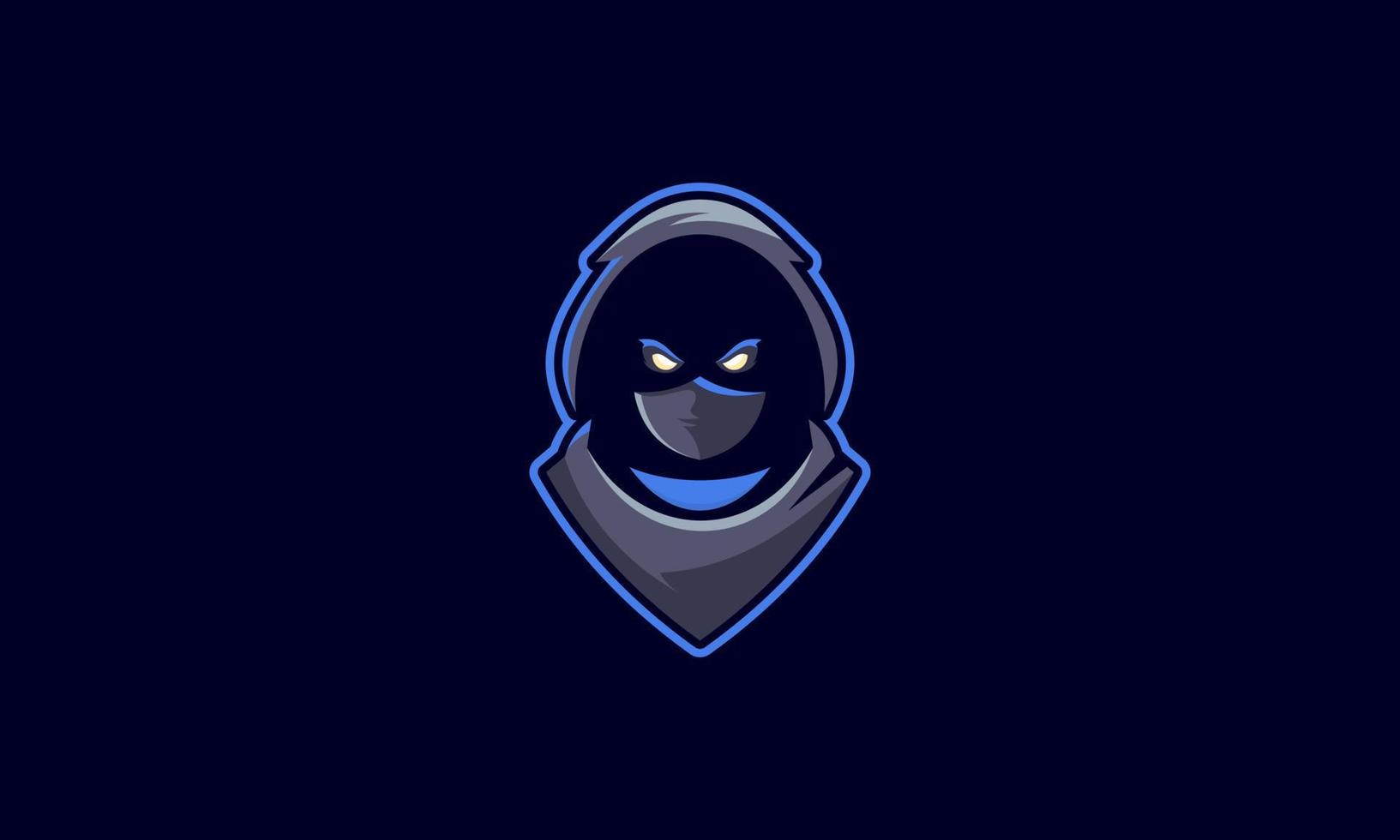 personaje de la mascota del logotipo ninja vector