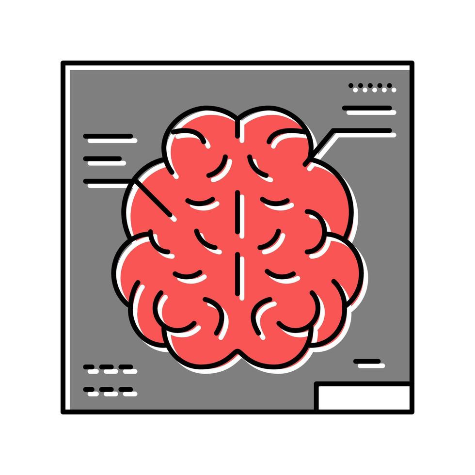 ilustración de vector de icono de color de investigación de radiología cerebral