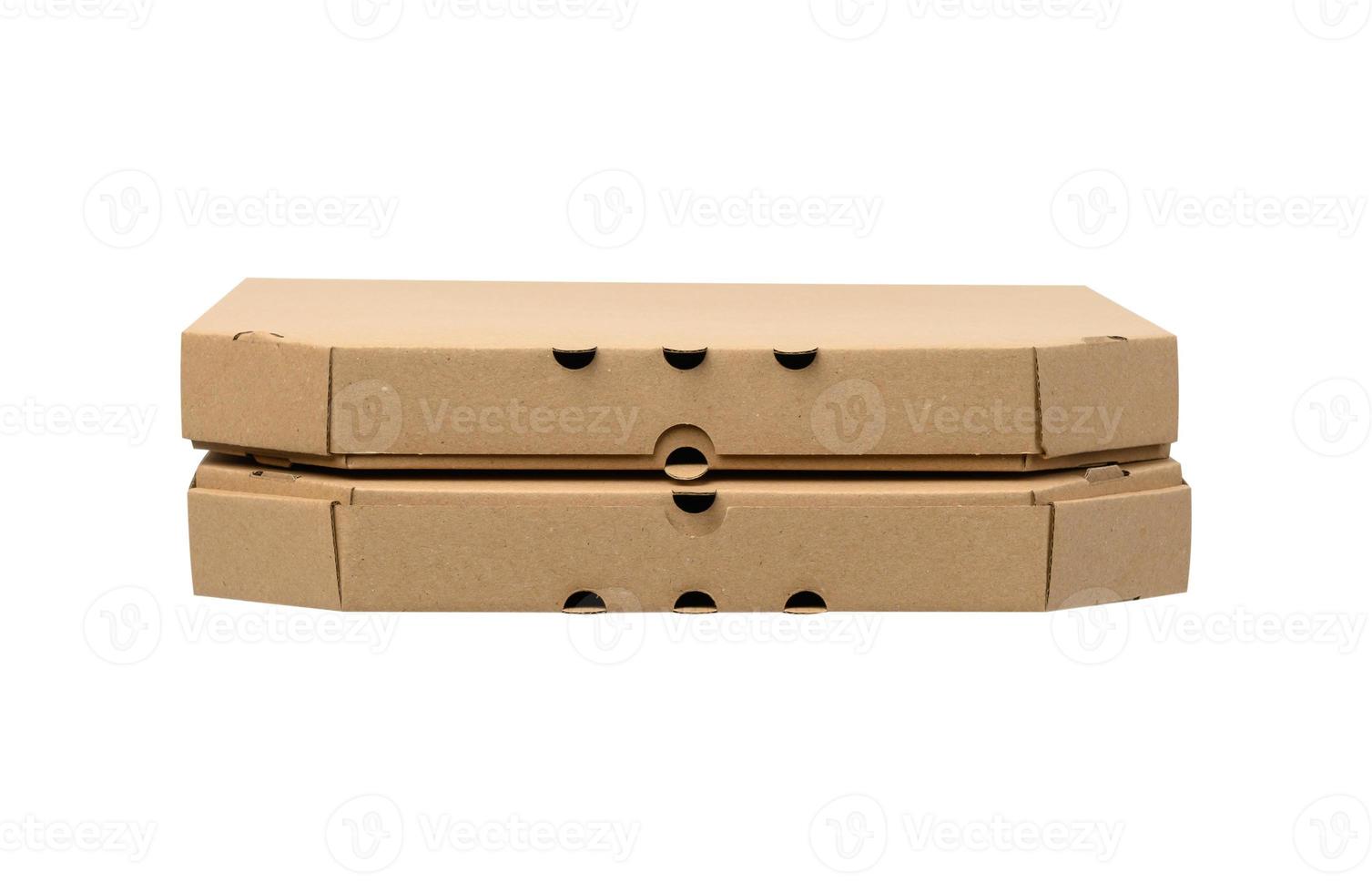 cardboard brown square box isolated on white background photo