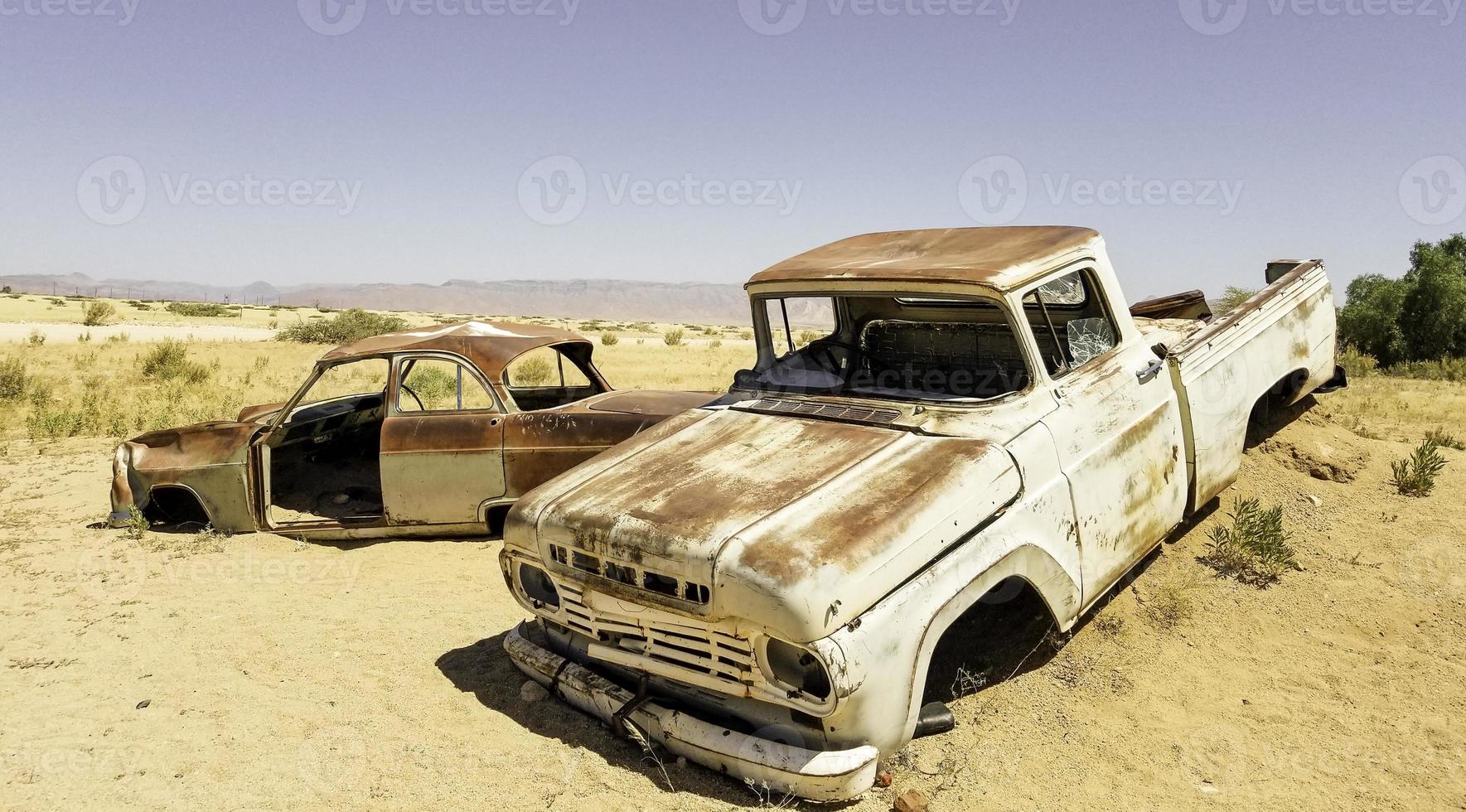Abandoned vehicles in Solitaire, Namibia. photo