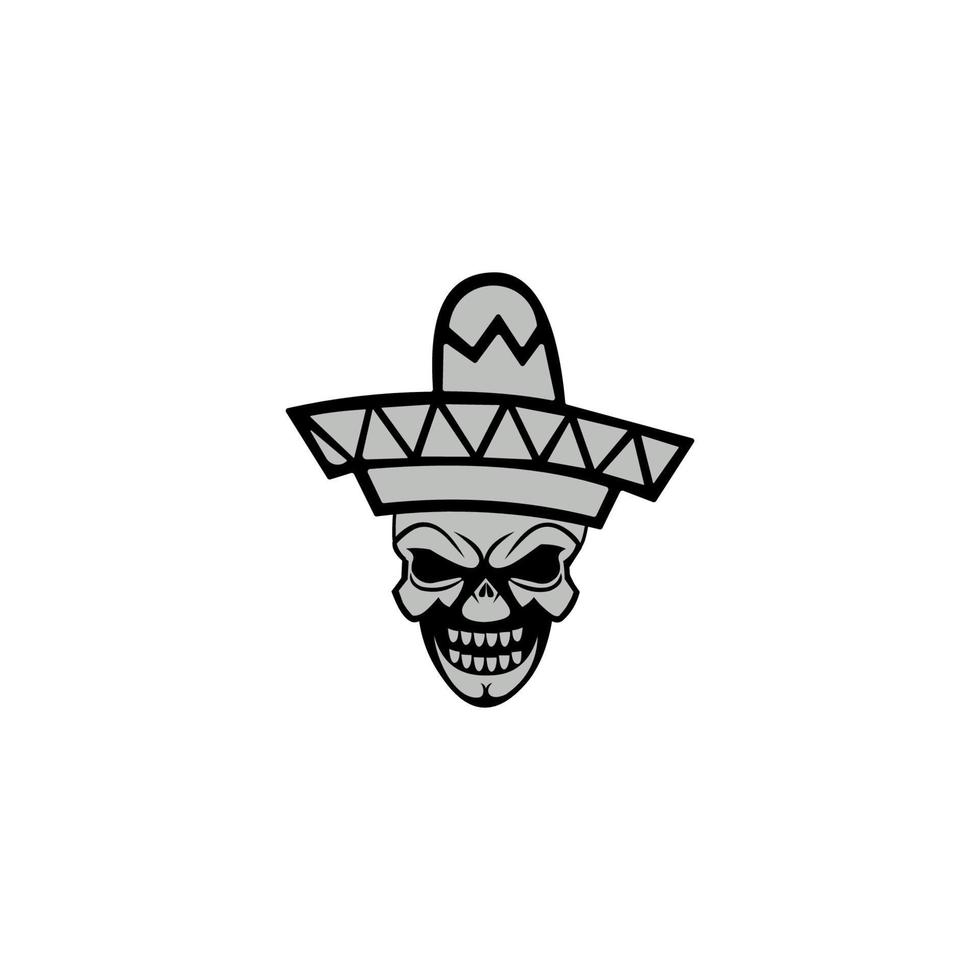 sombrero o sombrero mexicano icono de vector plano. diseño de emblema sobre fondo blanco