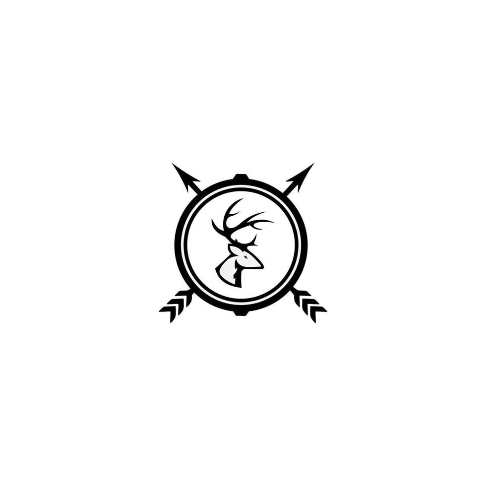 deer hunter logo type, hunter man and deer, hunter club, deer hunting, animal wildlife symbol icon vector