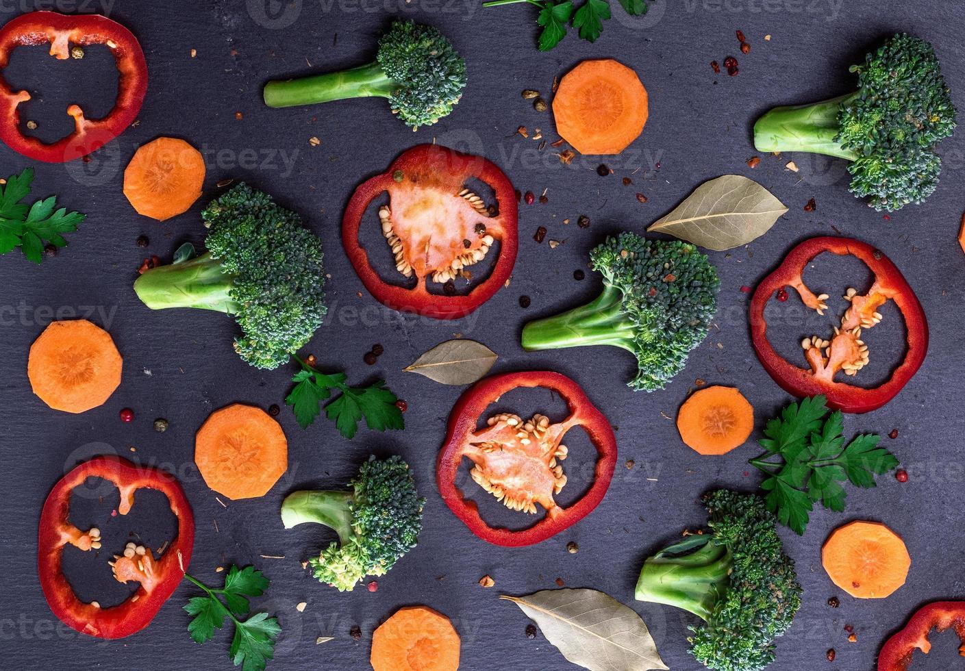 pieces of fresh vegetables photo