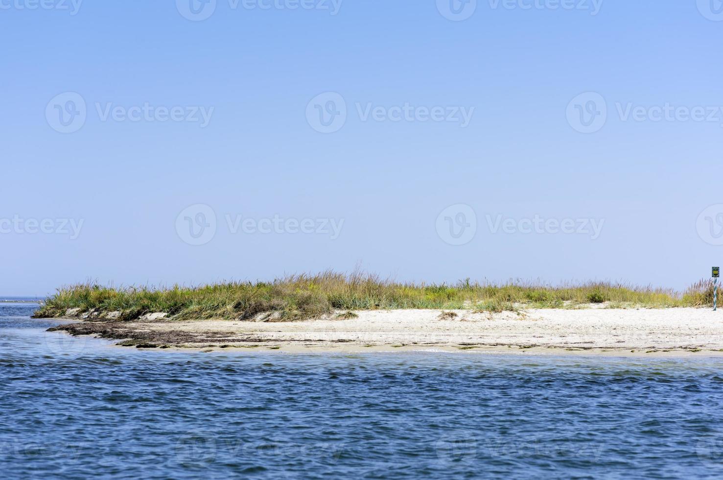 view of the island Dzharylgach from the shore on a summer day, Ukraine photo