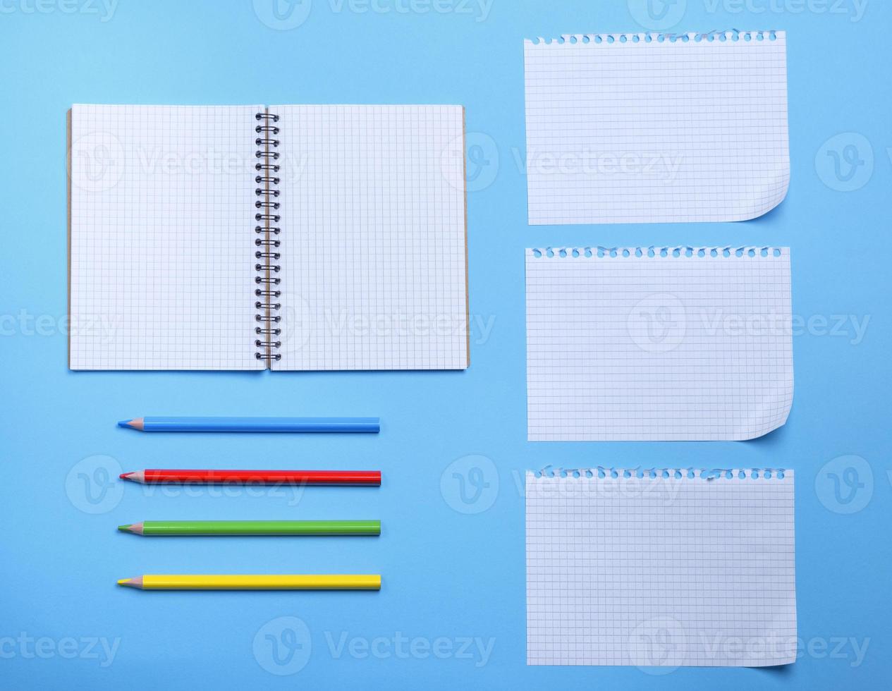 white blank sheet in a box from a notebook with holes photo