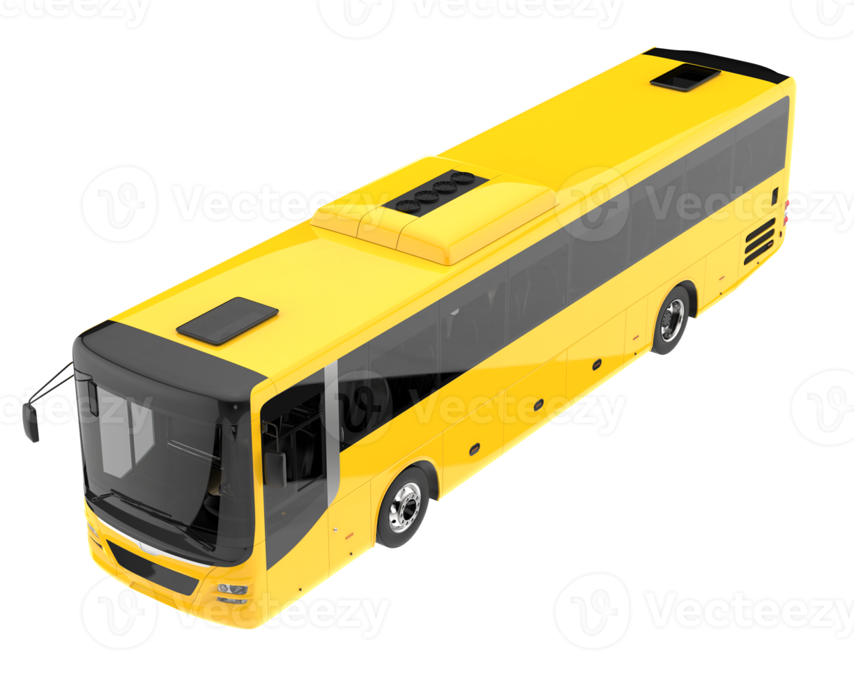 City bus isolated on transparent background. 3d rendering - illustration png