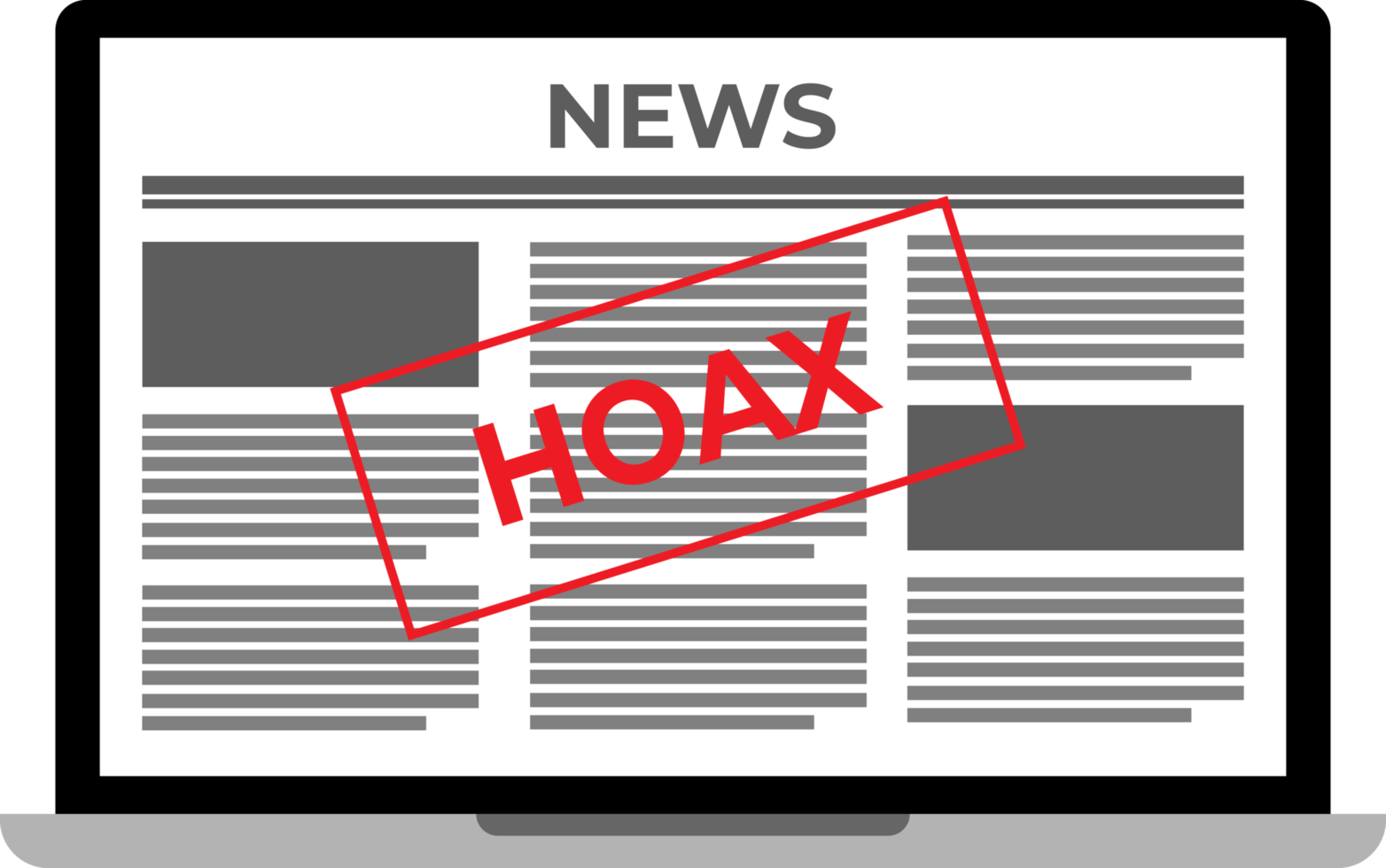 laptop met hoax nieuws scherm Scherm png