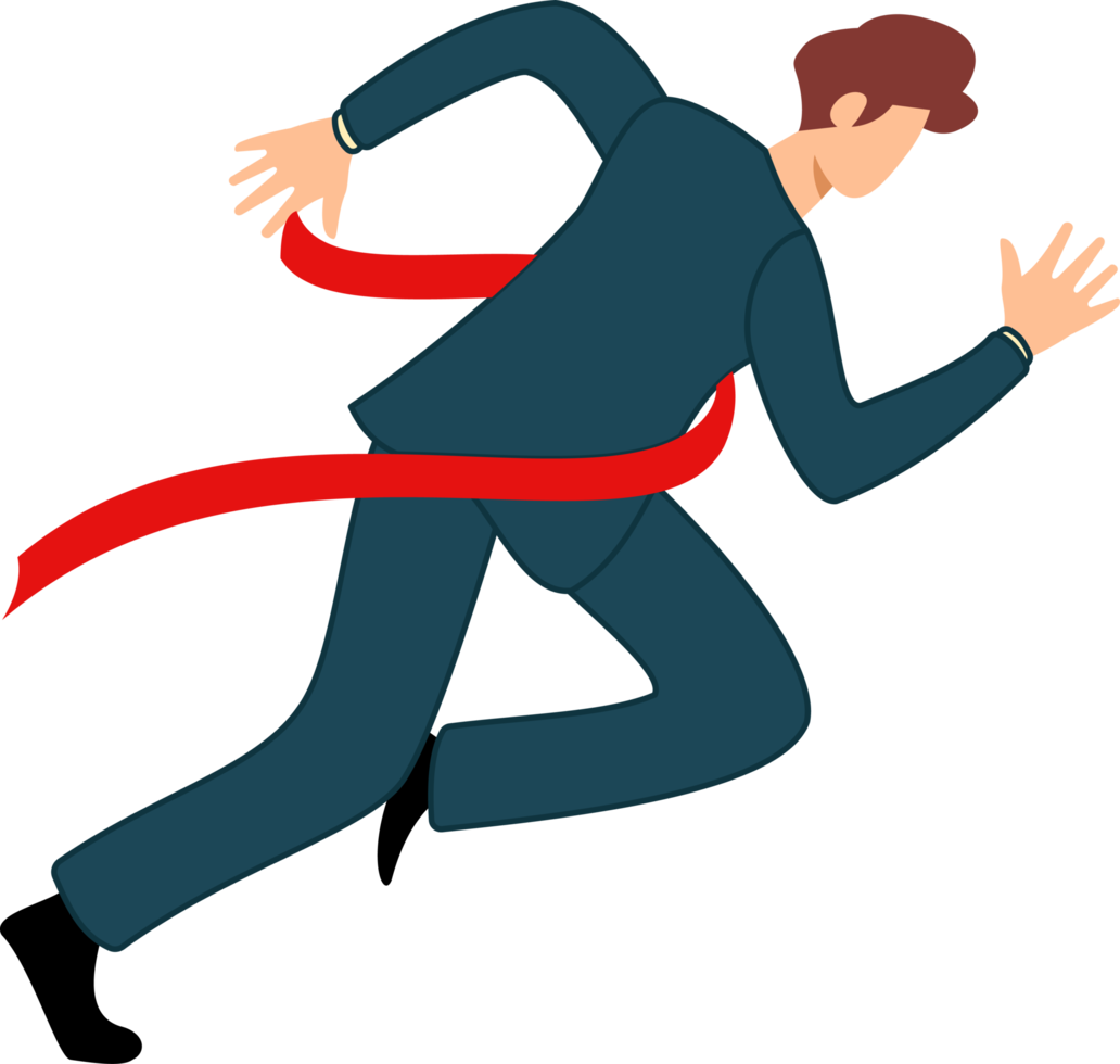 illustration businessman crossing finish line png