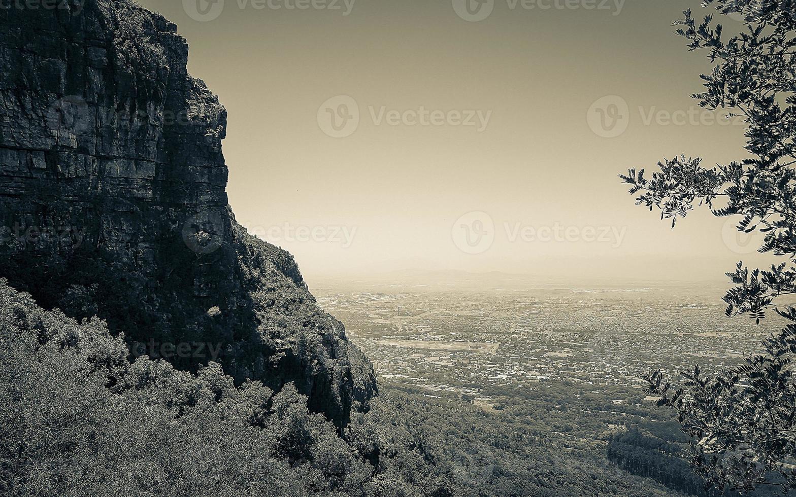 View from Table Mountain National Park Cape Town to Claremont. photo