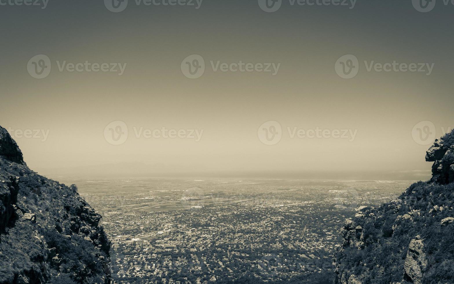 View from Table Mountain National Park Cape Town to Claremont. photo