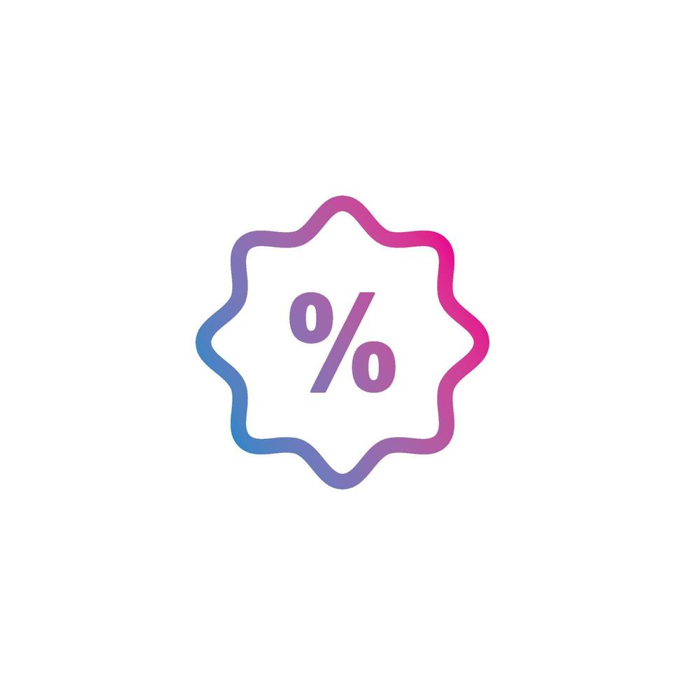 Discount outline gradient icon vector