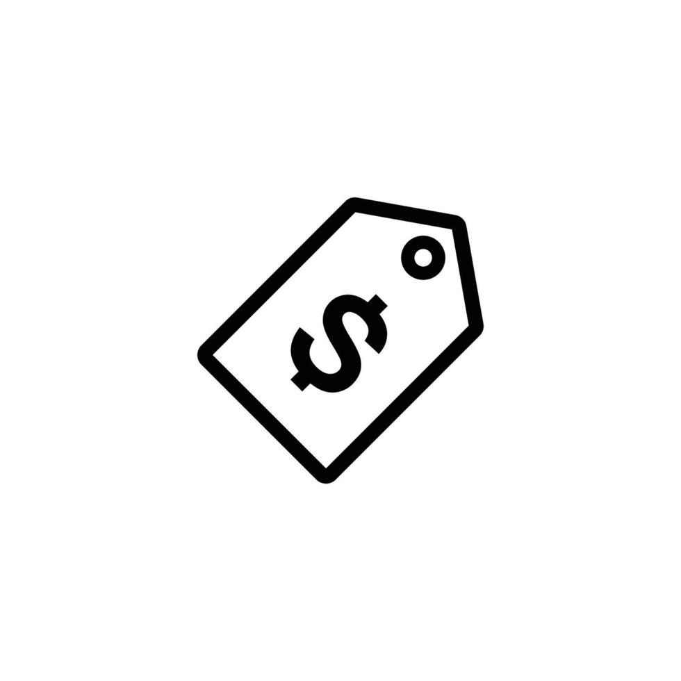 Price tag outline flat icon vector