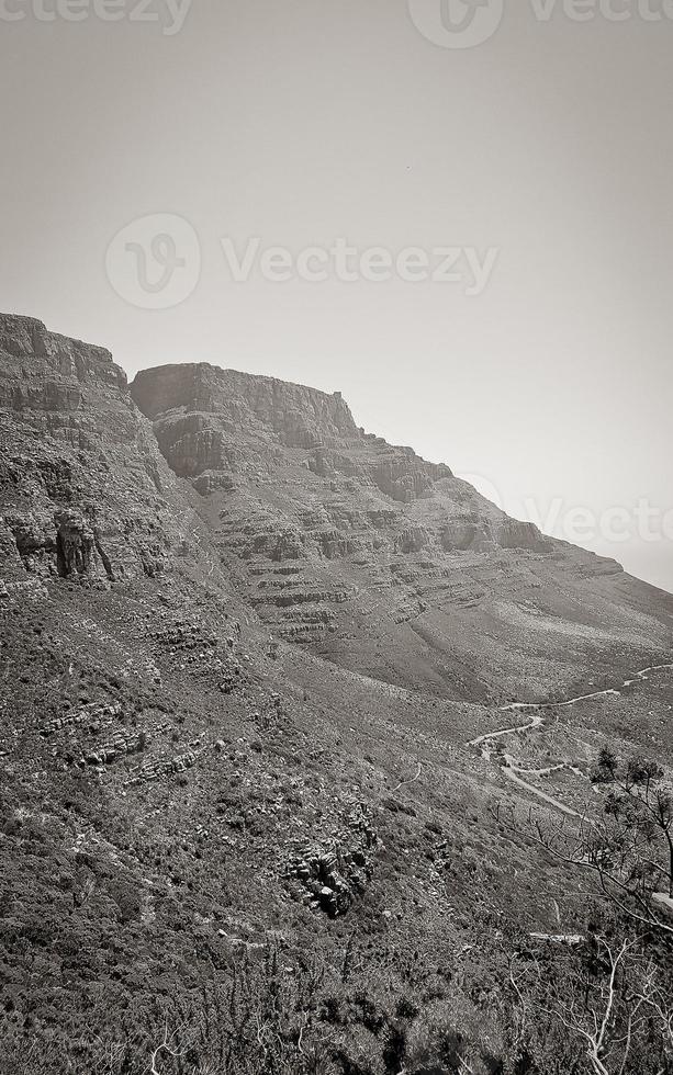 Walking trail path on Table Mountain National Park, Cape Town. photo