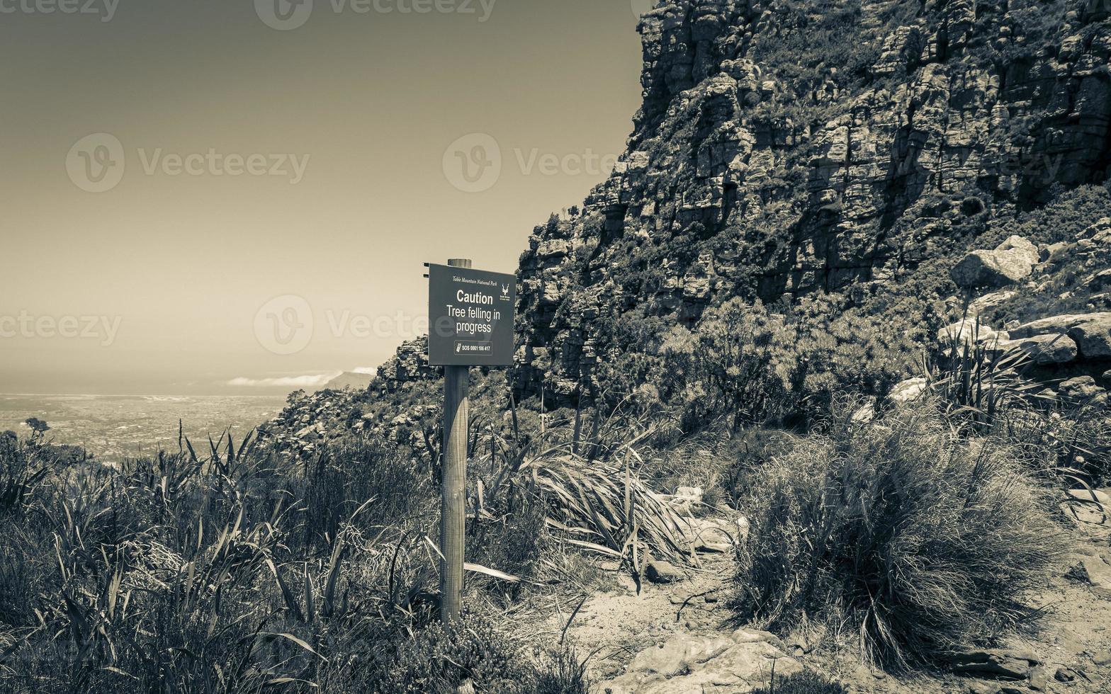 Table Mountain National Park green road information board. Cape Town. photo
