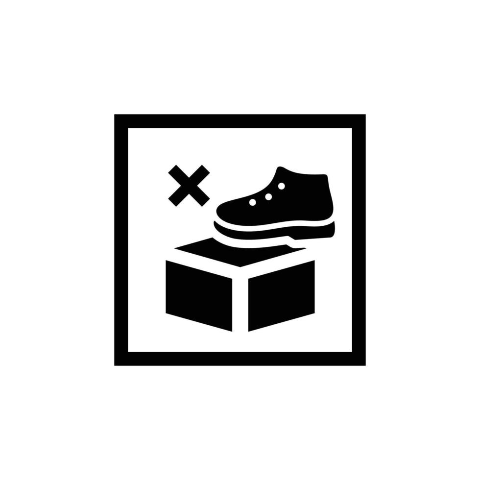 Do not step cardboard simple flat icon vector illustration