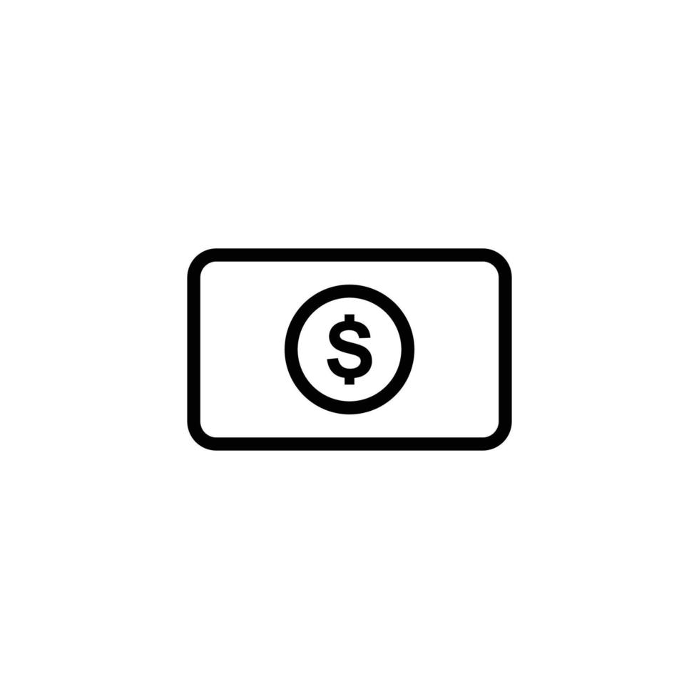 Money outline flat icon vector