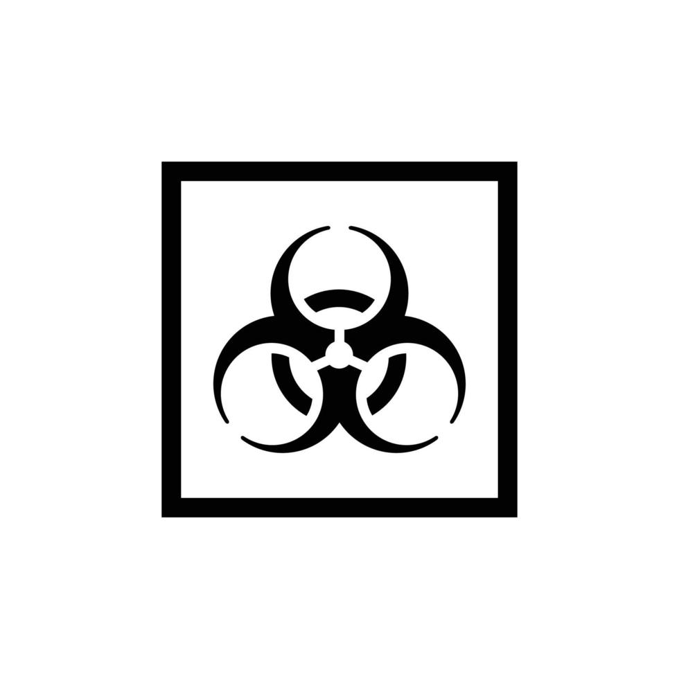 Biohazard cardboard simple flat icon vector illustration