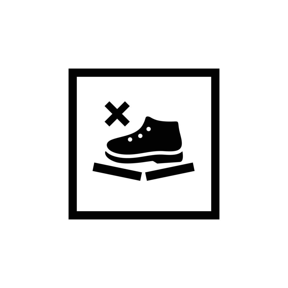 Do not step cardboard simple flat icon vector illustration