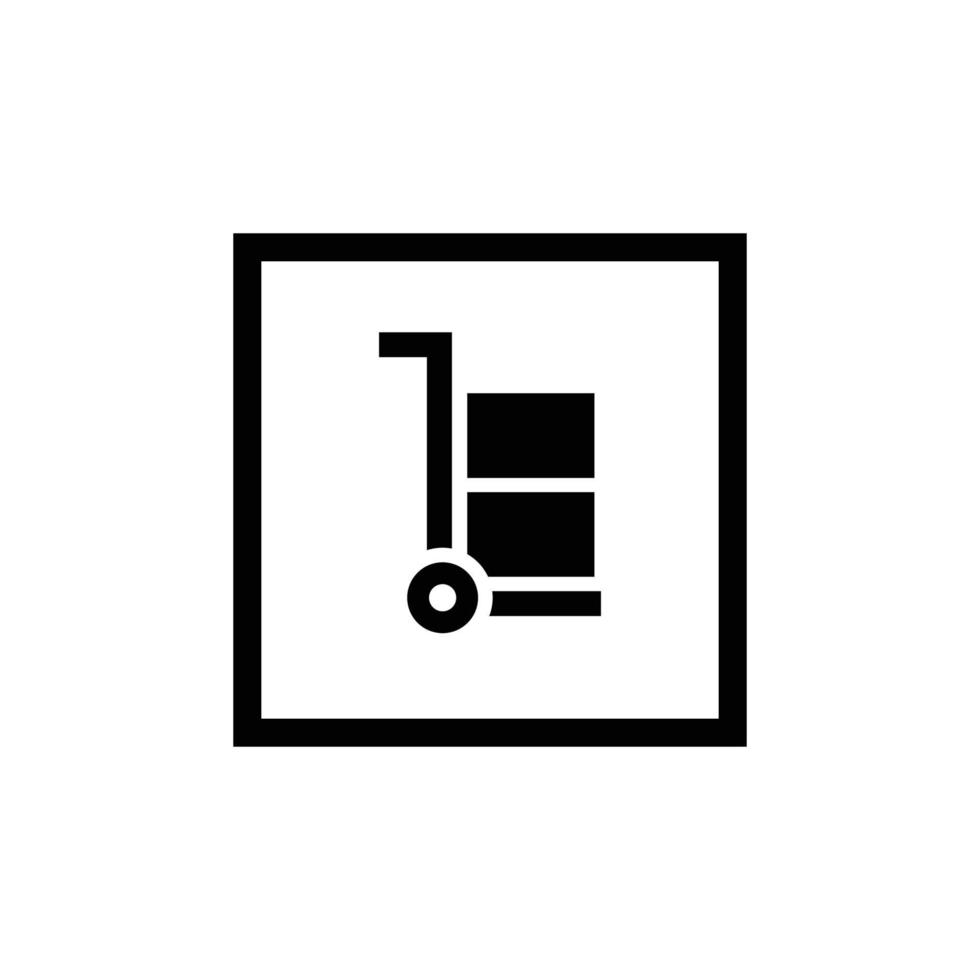 usar trolley cartón simple plano icono vector ilustración