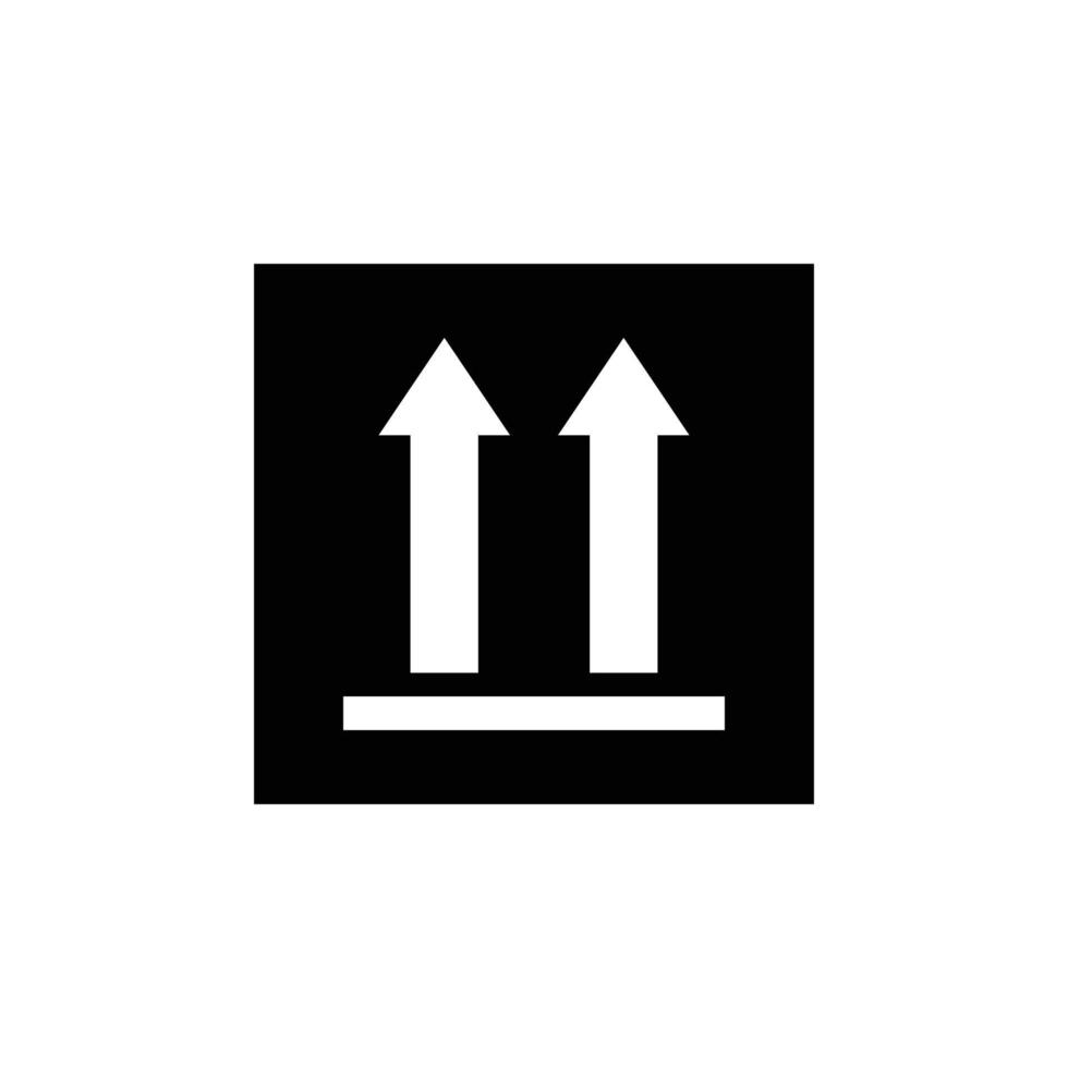 This way up cardboard simple flat icon vector illustration