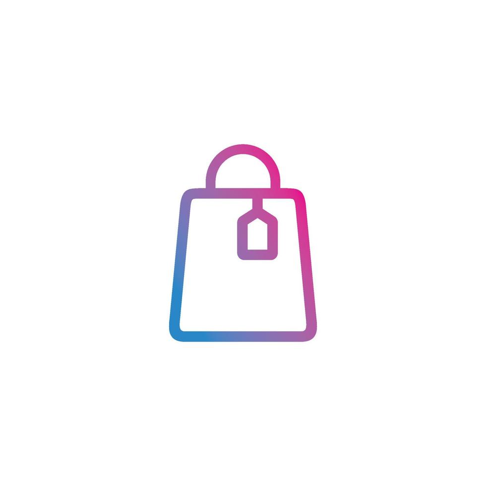 Shopping bag outline gradient icon vector
