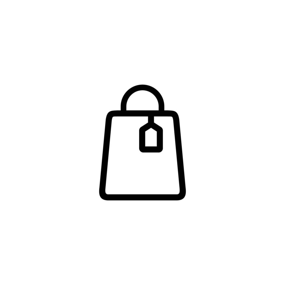 Shopping bag outline flat icon vector