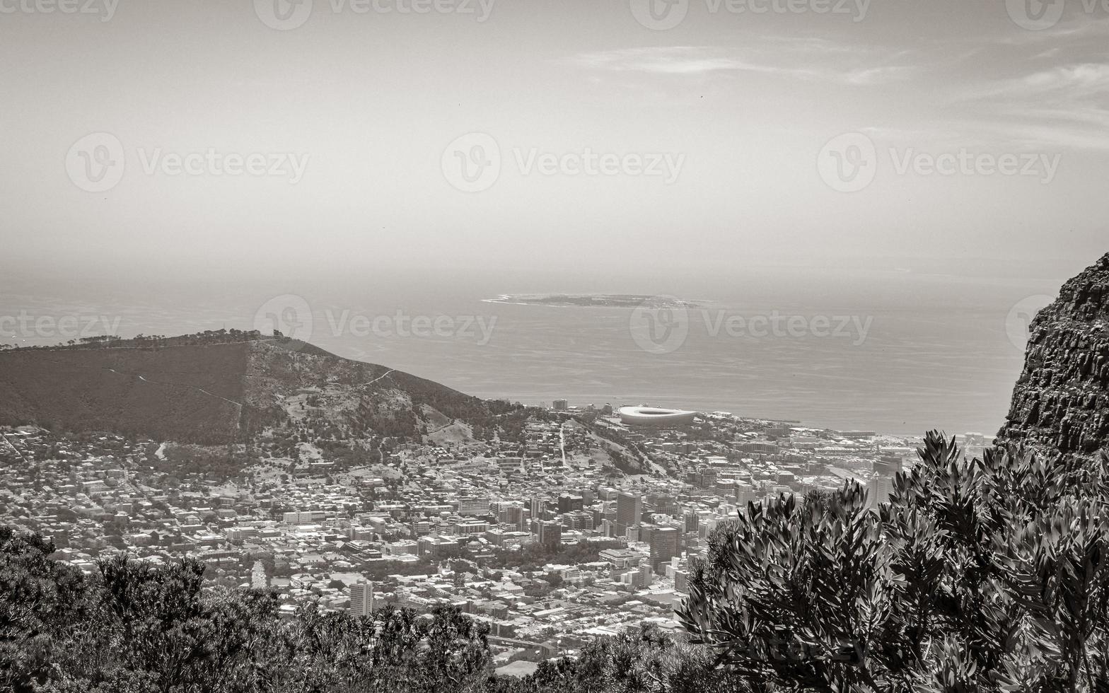 Panorama view Cape Town, South Africa from Table Mountain. photo