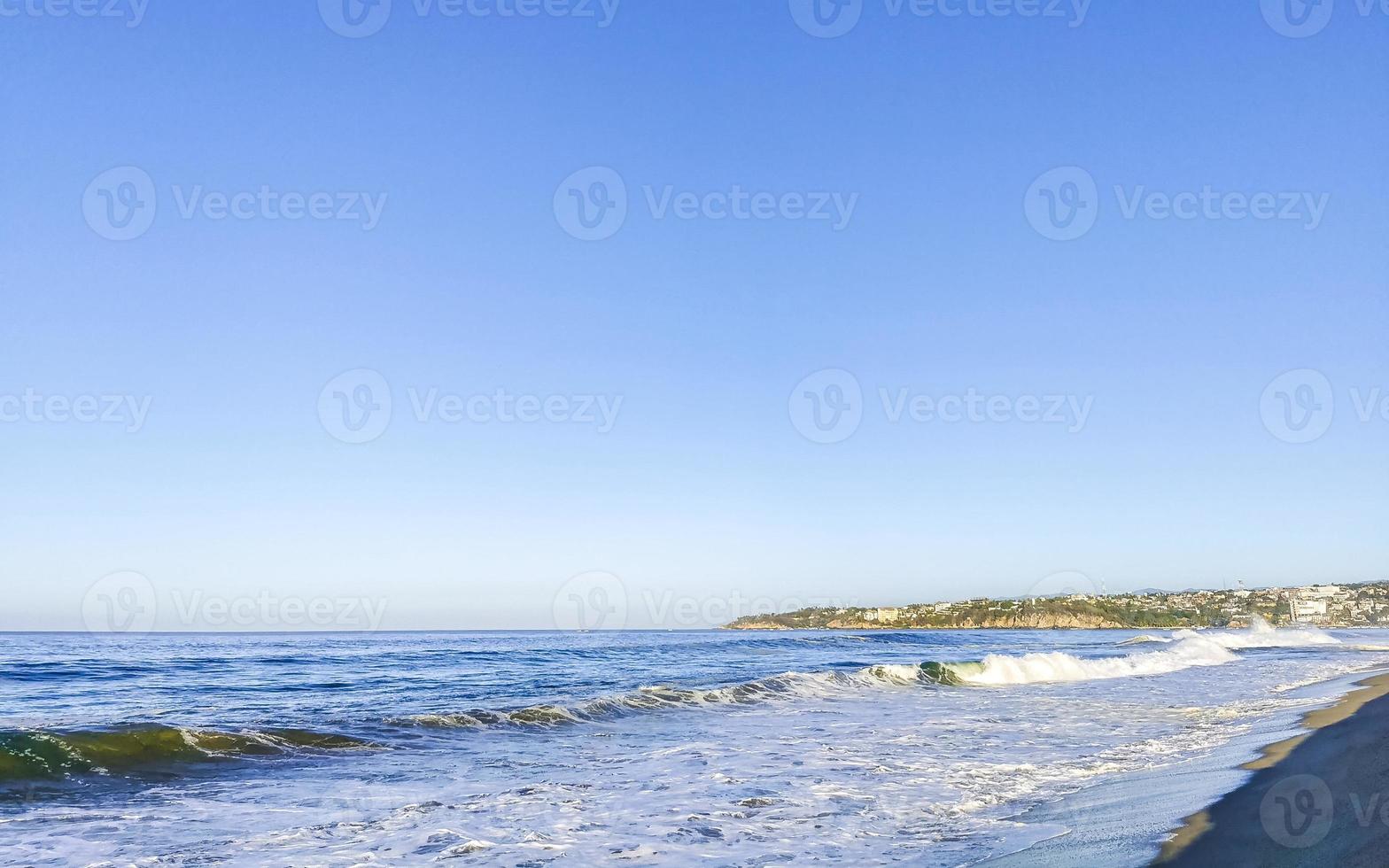 Extremely huge big surfer waves at beach Puerto Escondido Mexico. photo