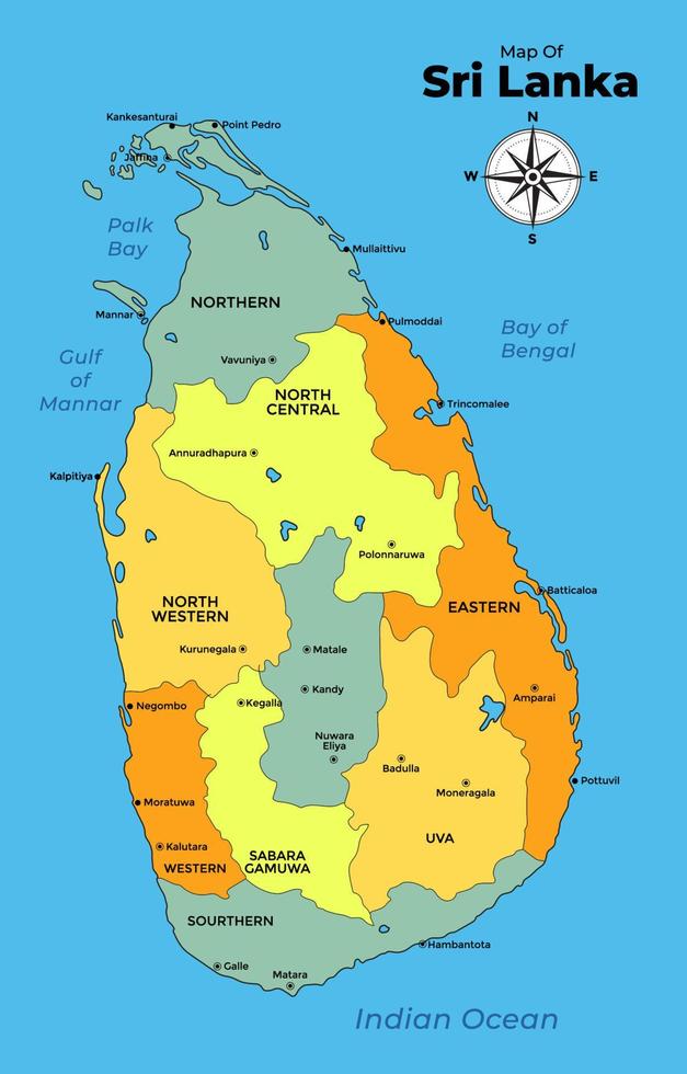 Map of Sri Lanka vector