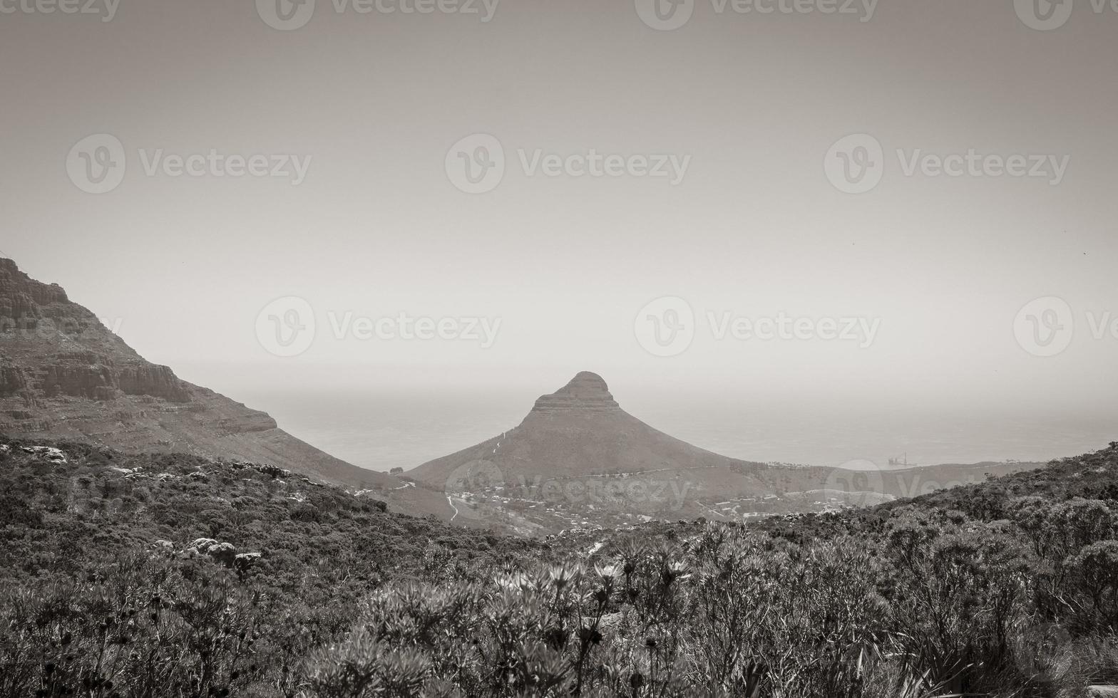 Panorama view of the whole coast of Cape Town. photo