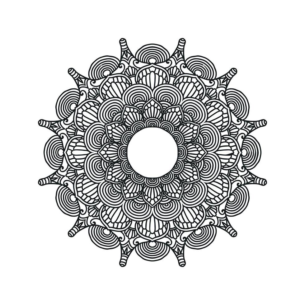 Black and white flower mandala vector