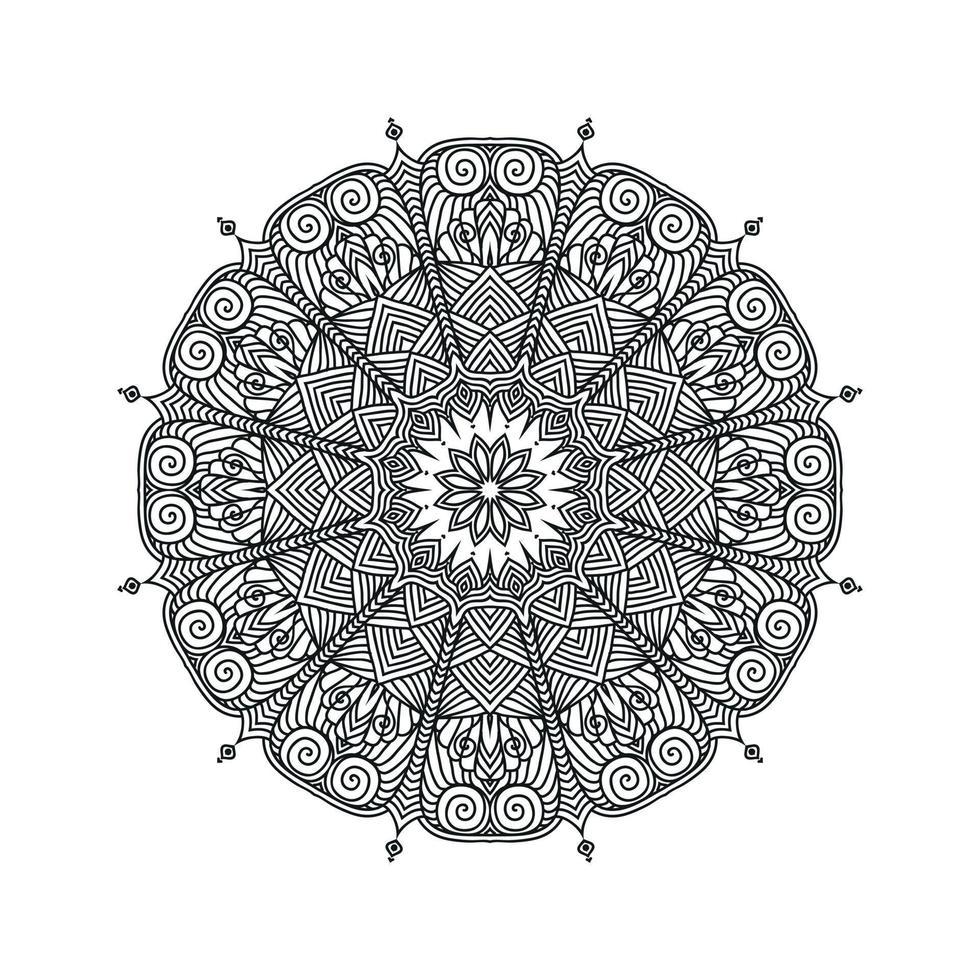 Black and white flower mandala art vector