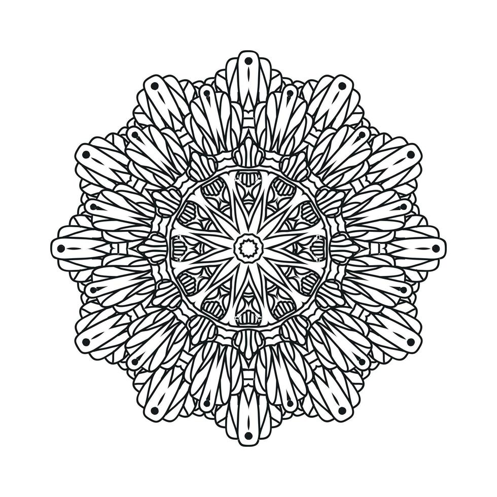 Black and white flower mandala vector