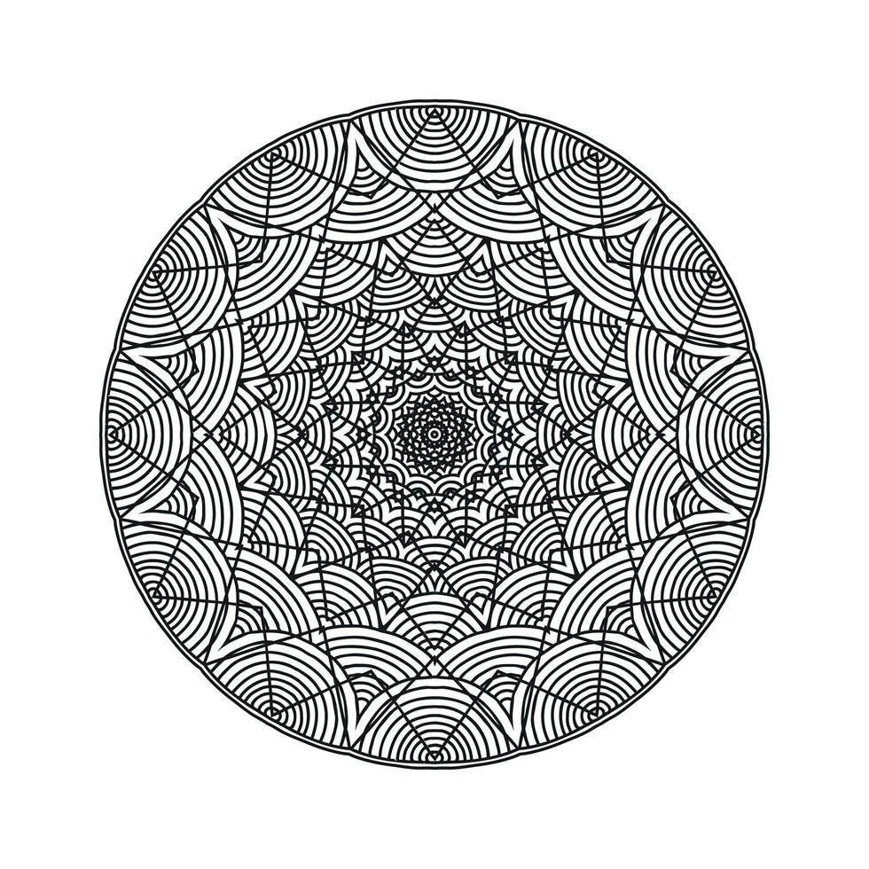 Black and white flower mandala vector