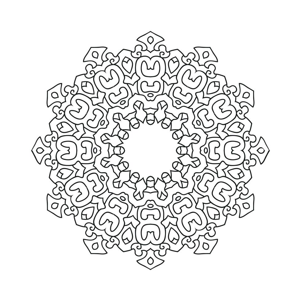 Black and white flower mandala vector